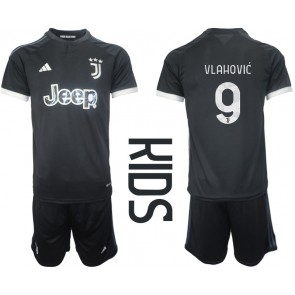 Maillot de foot Juventus Dusan Vlahovic #9 Troisième enfant 2023-24 Manches Courte (+ pantalon court)